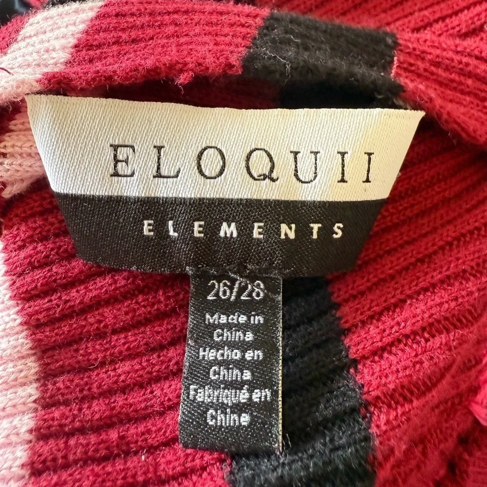 NWOT Eloquii Stripe Sweater Open Back Dress in Size 26-28